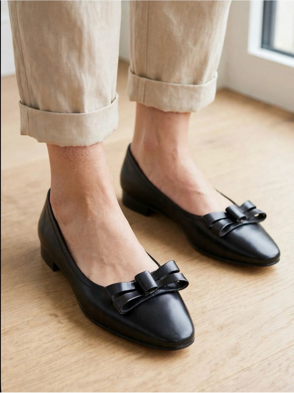 Vintage Bespoke Opera Leather Flats
